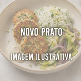 Croquetes de salmão e ervilha assados com molho leve de mostarda e mel