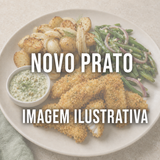 Tiras de pota com molho tártaro verde de funcho e alcaparras