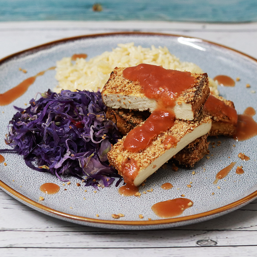 Nuggets de Tofu com molho agridoce