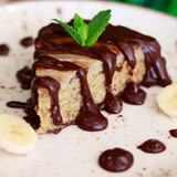 Bolo de Banana com ganache de chocolate negro