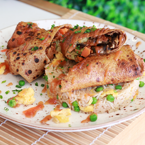 Crepes de Legumes com molho asiático