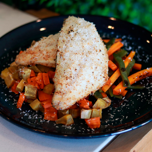 Filete de Dourada assada com Coco e Ervas