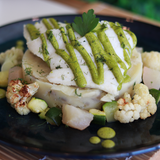 Filete de Pescada com emulsão de ervas e limão