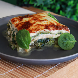 Lasanha Integral de Bacalhau e Espinafres